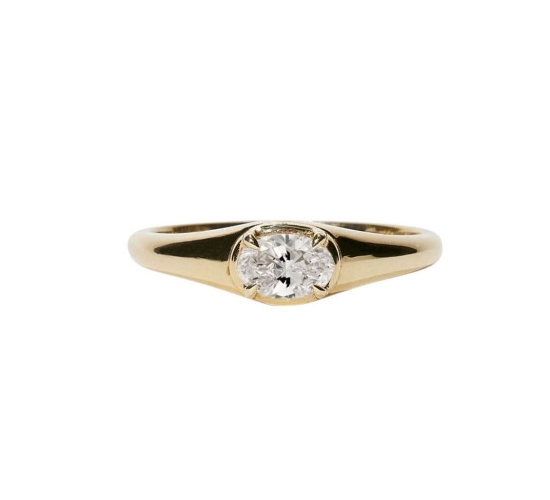 Zenith Diamond Signet Ring