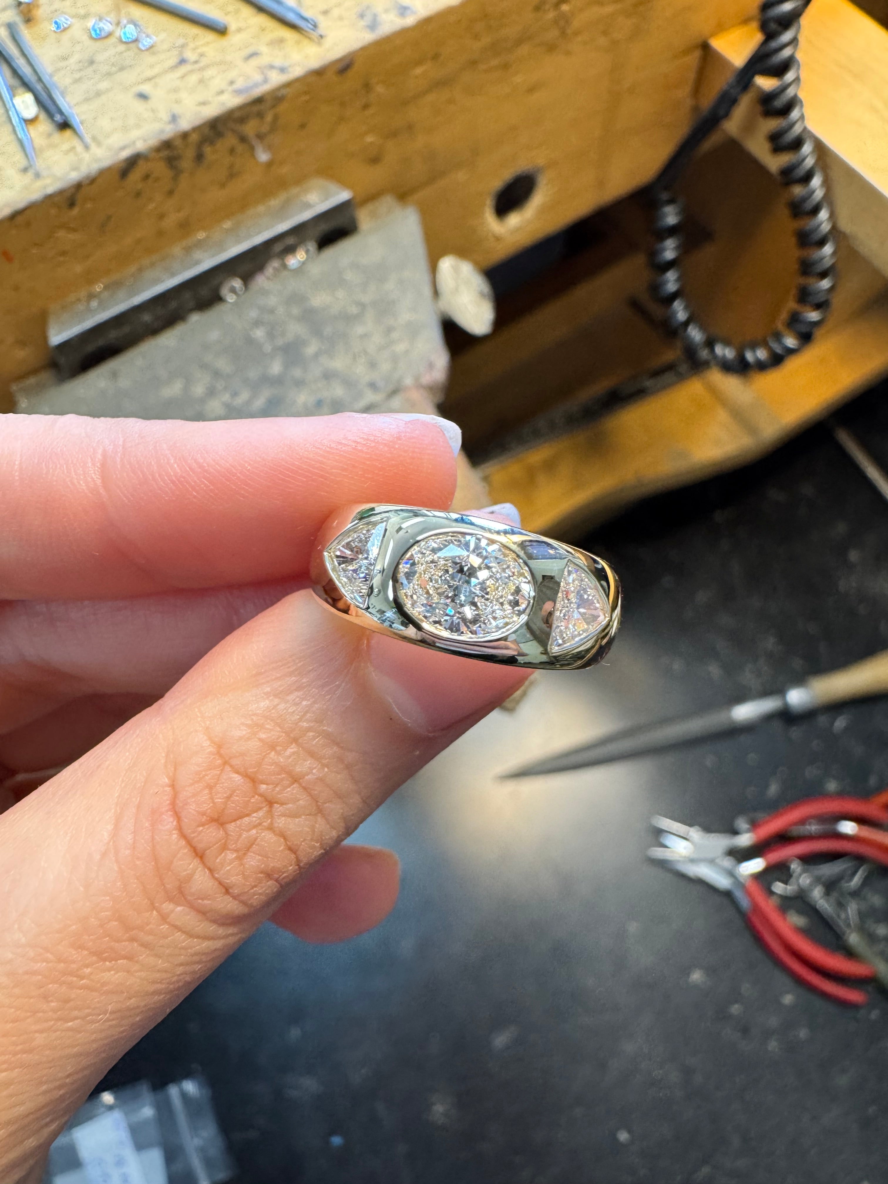 Talisman Ring with Oval Diamond