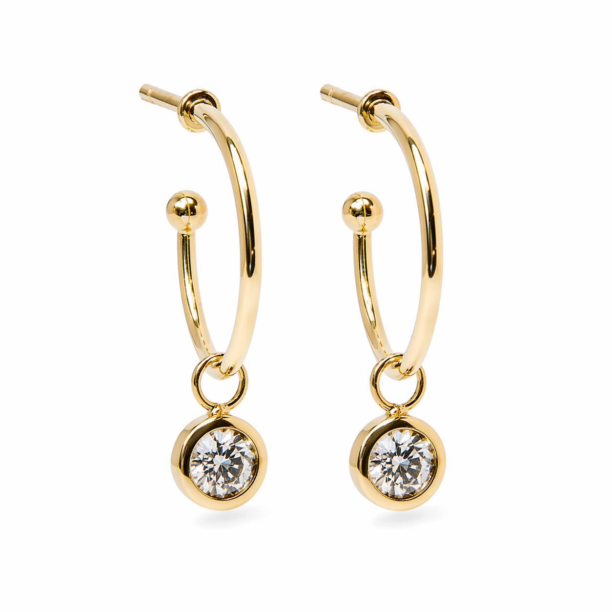 Floating Diamond Hoops
