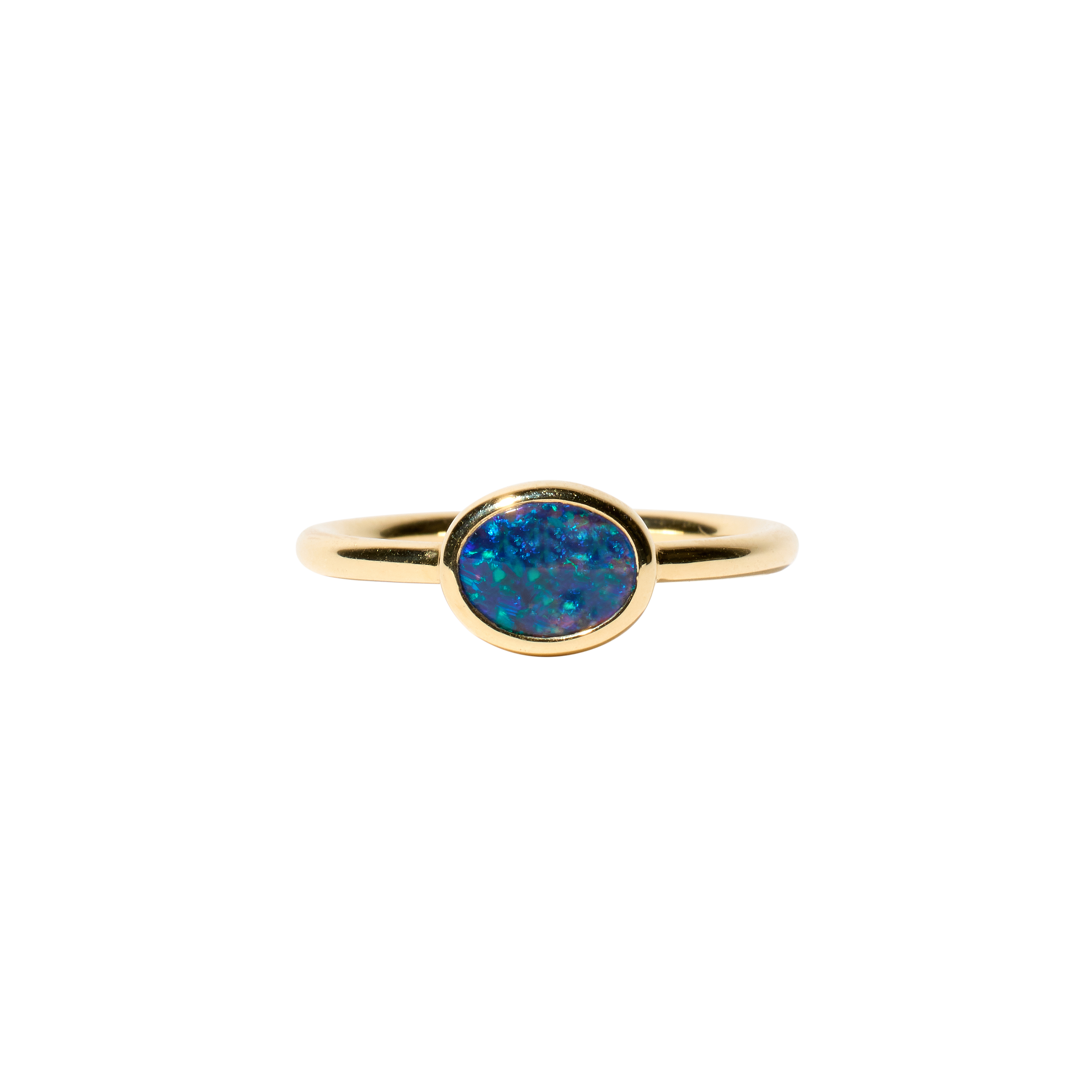 Light / Form Ring with Black Opal