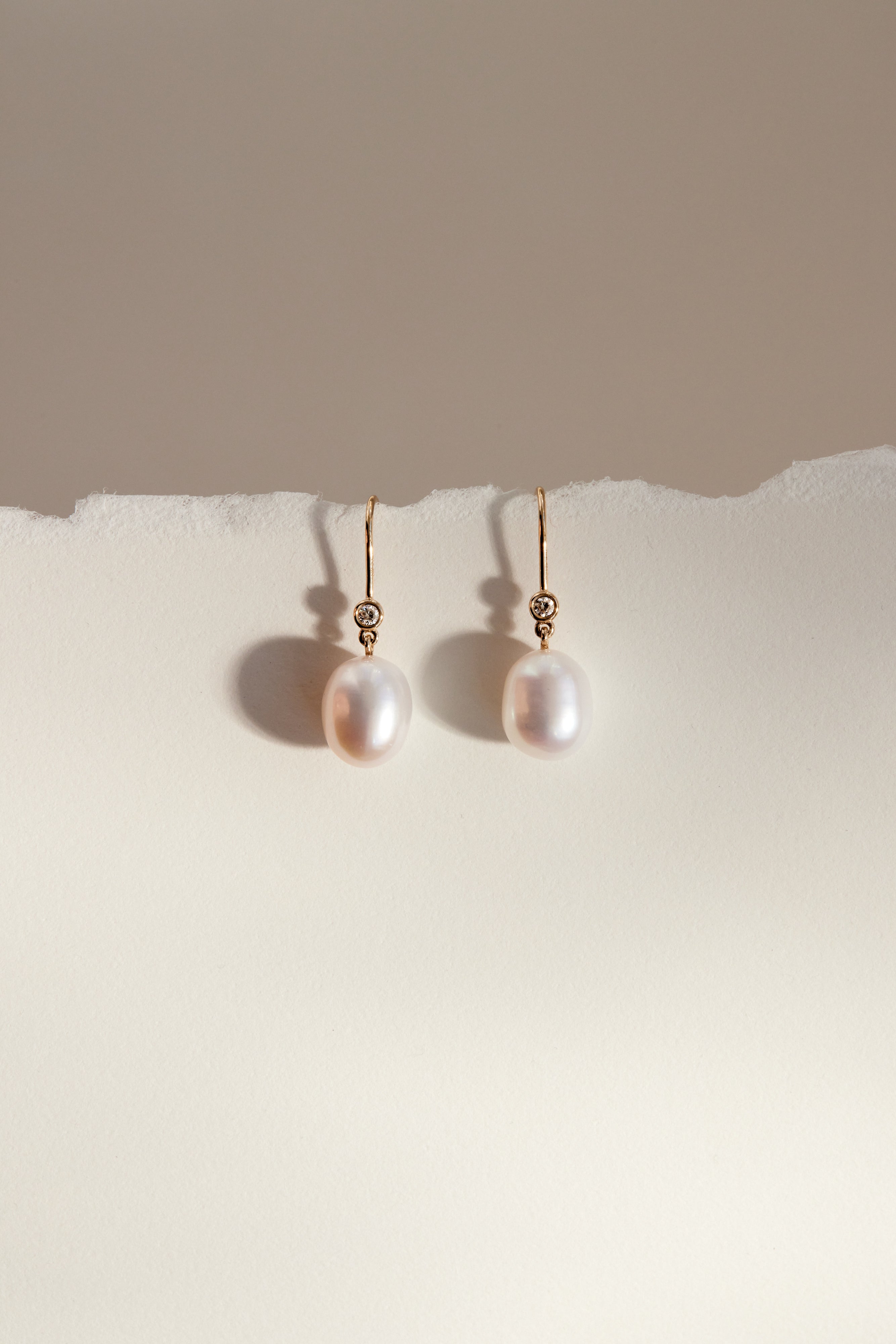 Baroque pearl and Diamond Earrings