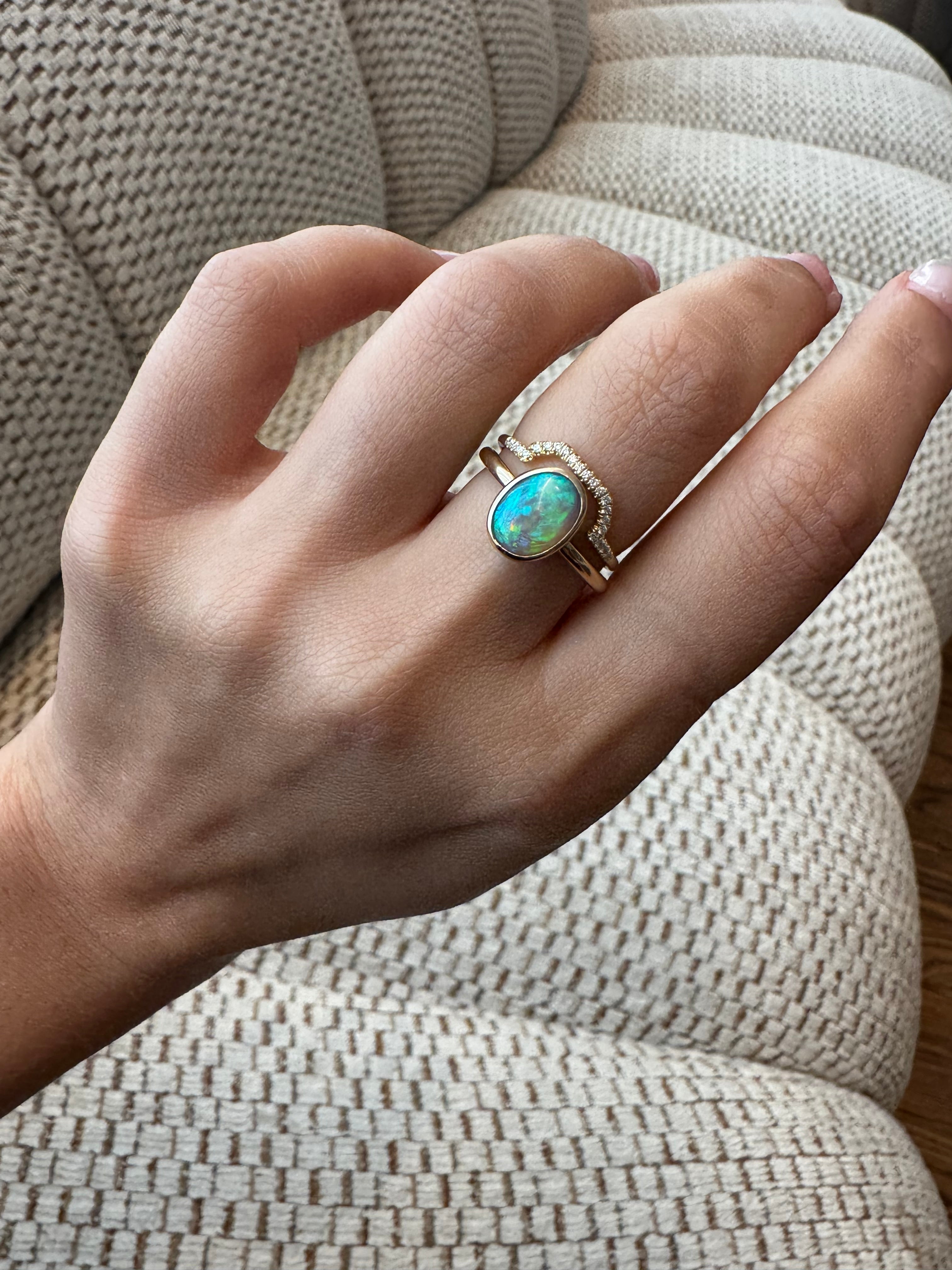 Light / Form Ring with Oval Opal No 1.