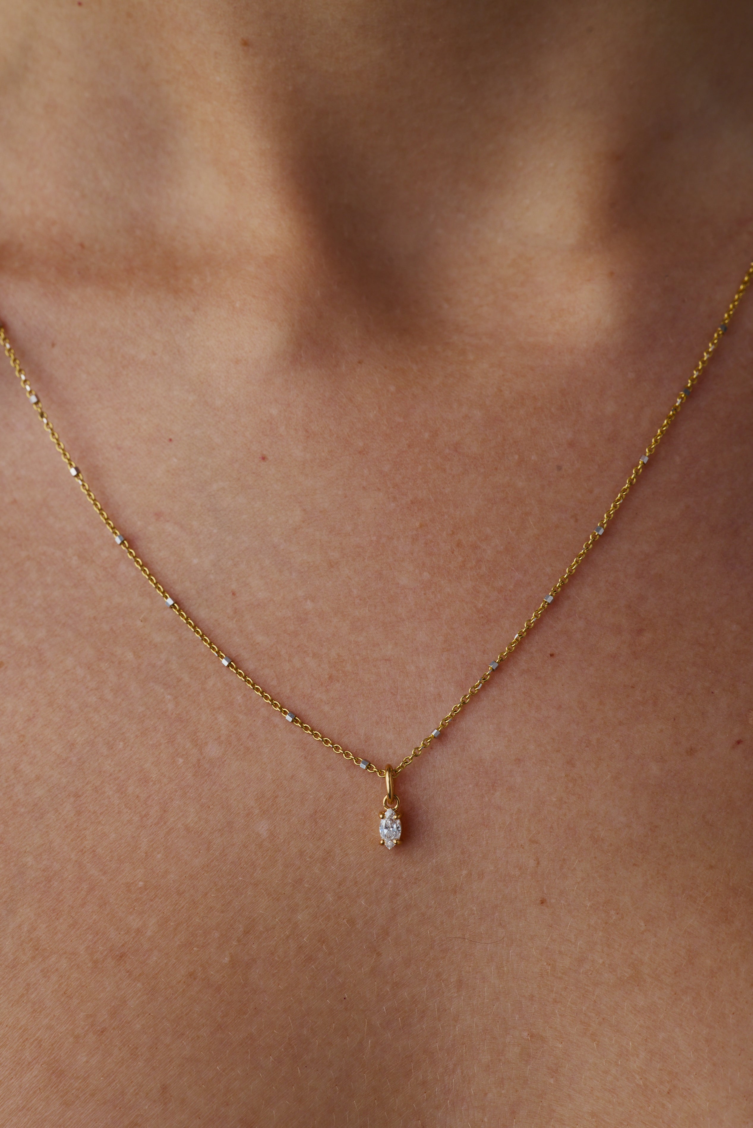 Luna Diamond Marquise Necklace