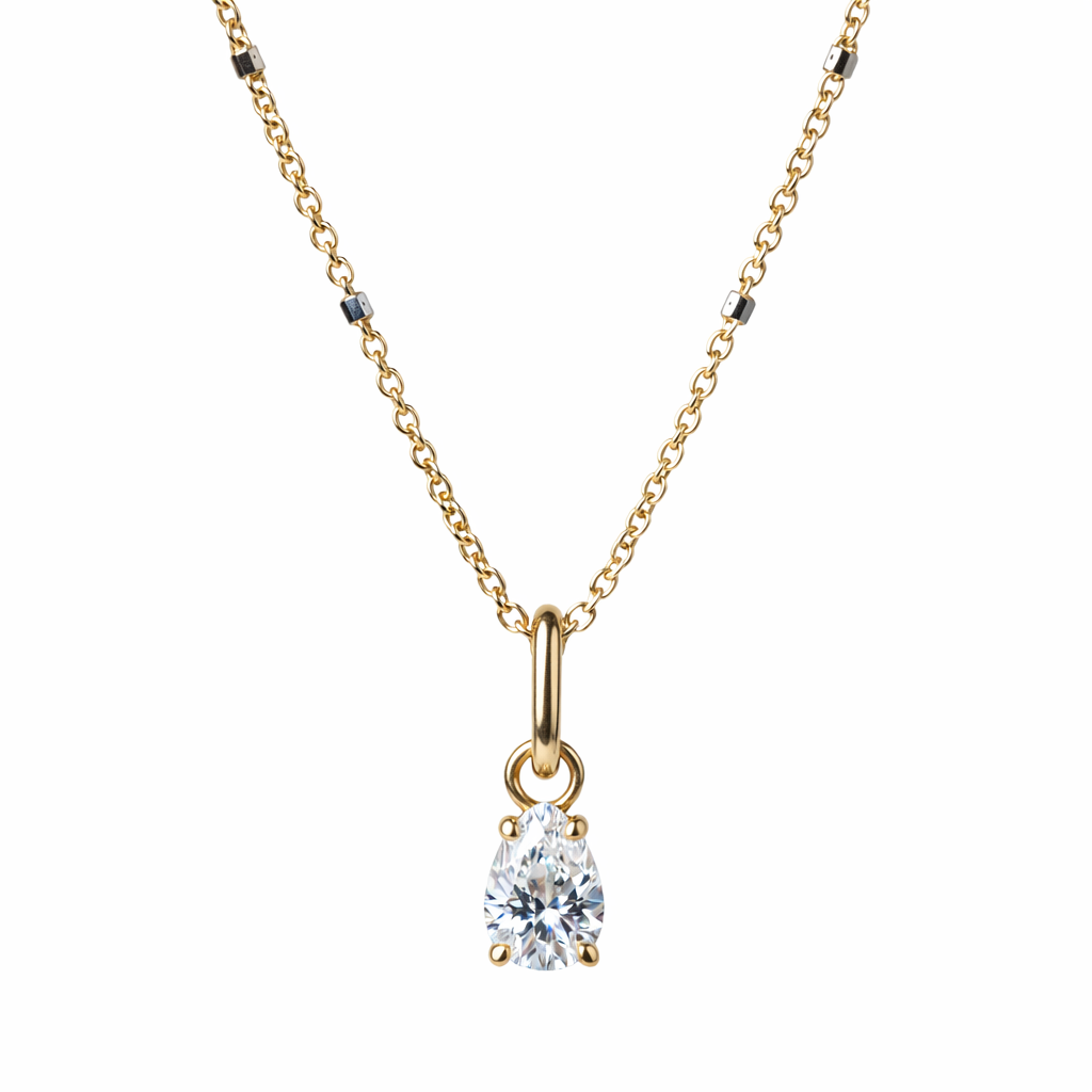 Luna Pear Diamond Necklace
