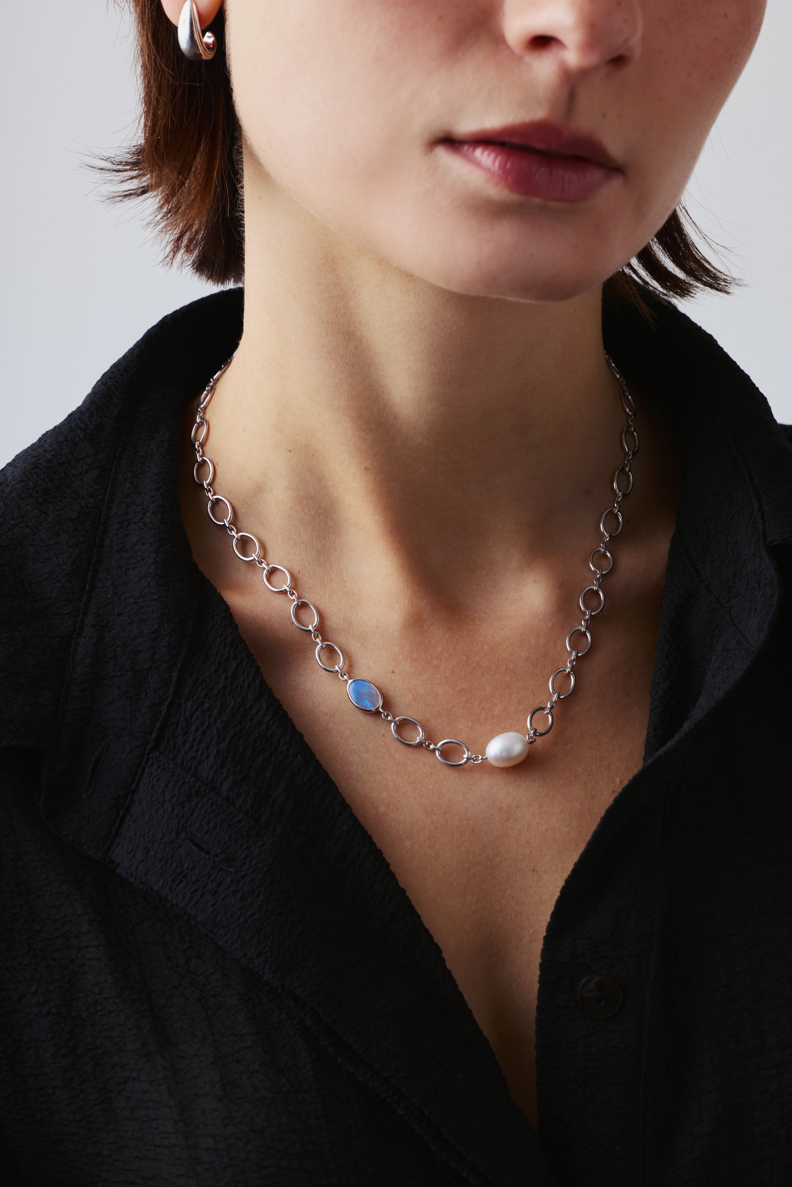Lux Opal and Pearl Necklace