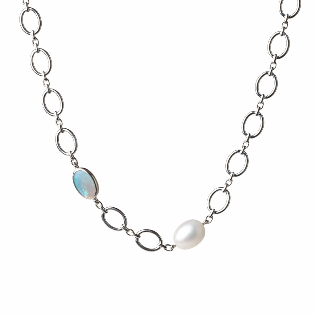 Lux Opal and Pearl Necklace
