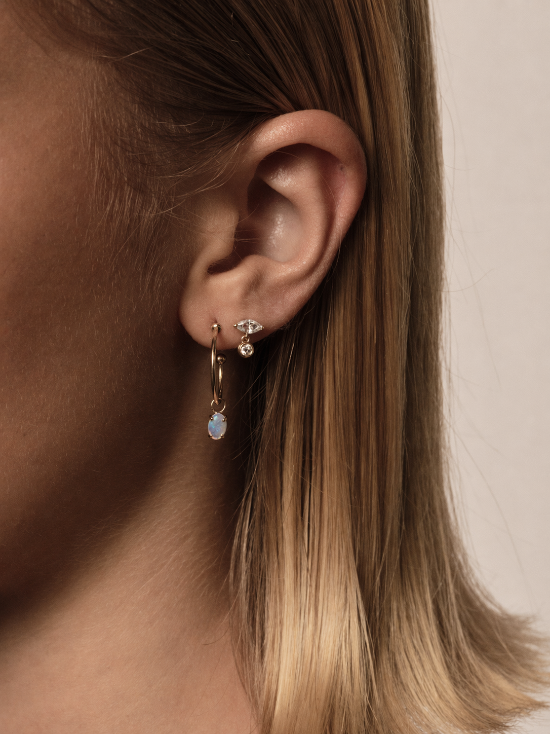 Pale Fire Diamond Studs