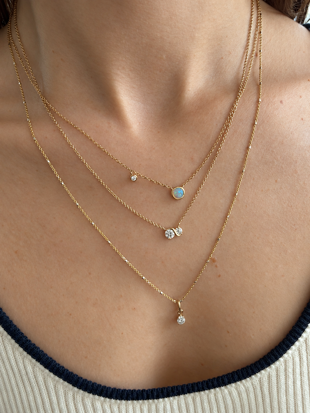 Luna Pear Diamond Necklace