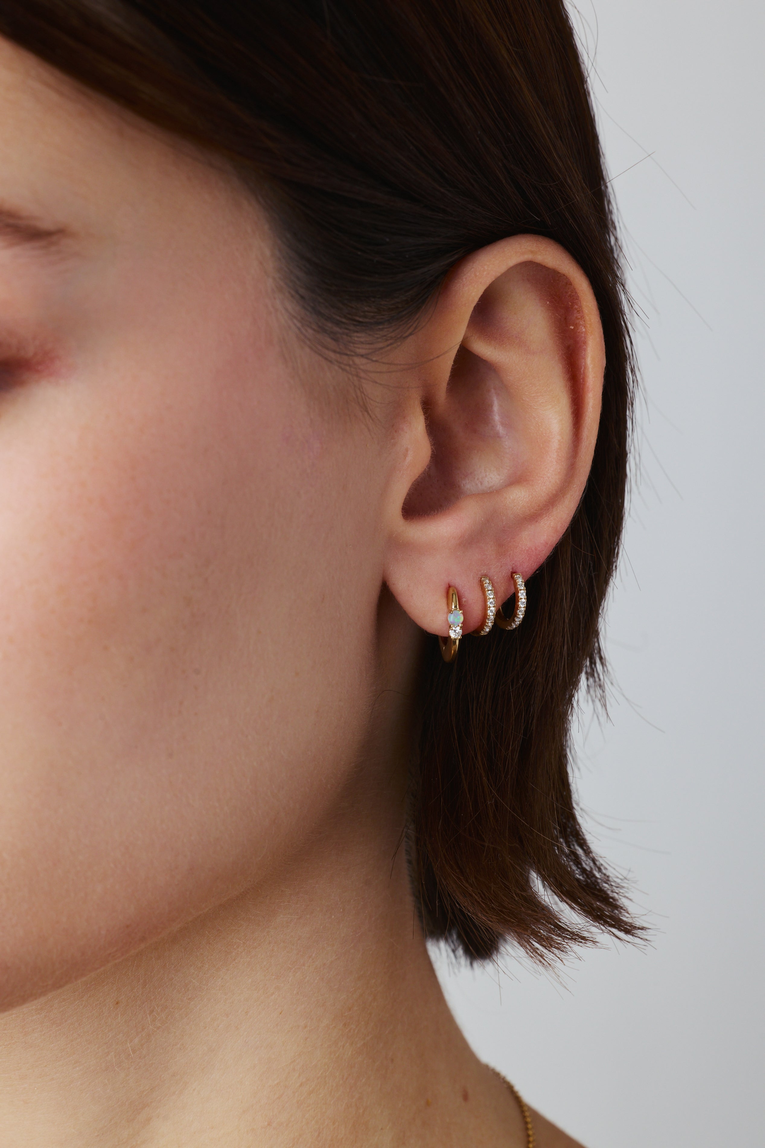 Diamond Huggie Hoops