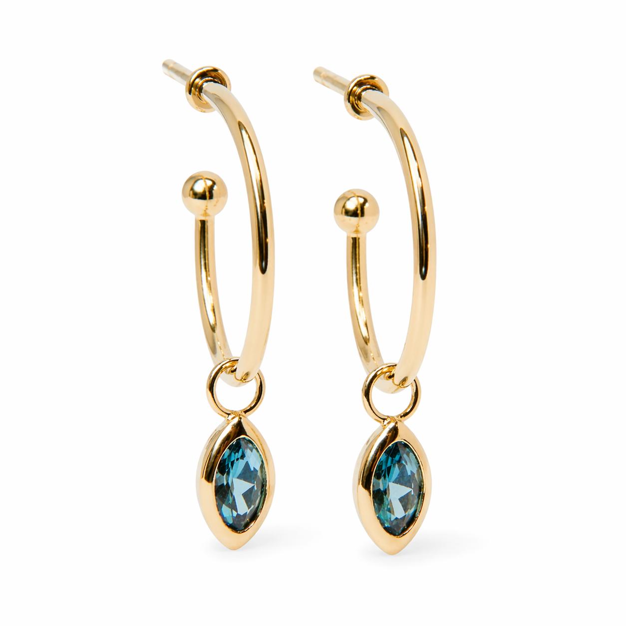 Floating Sapphire Hoops