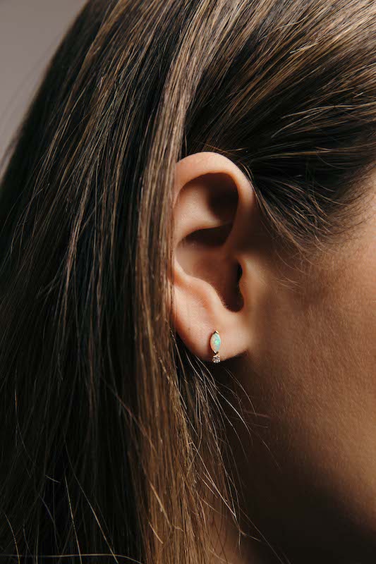 Marquise opal Diamond Studs