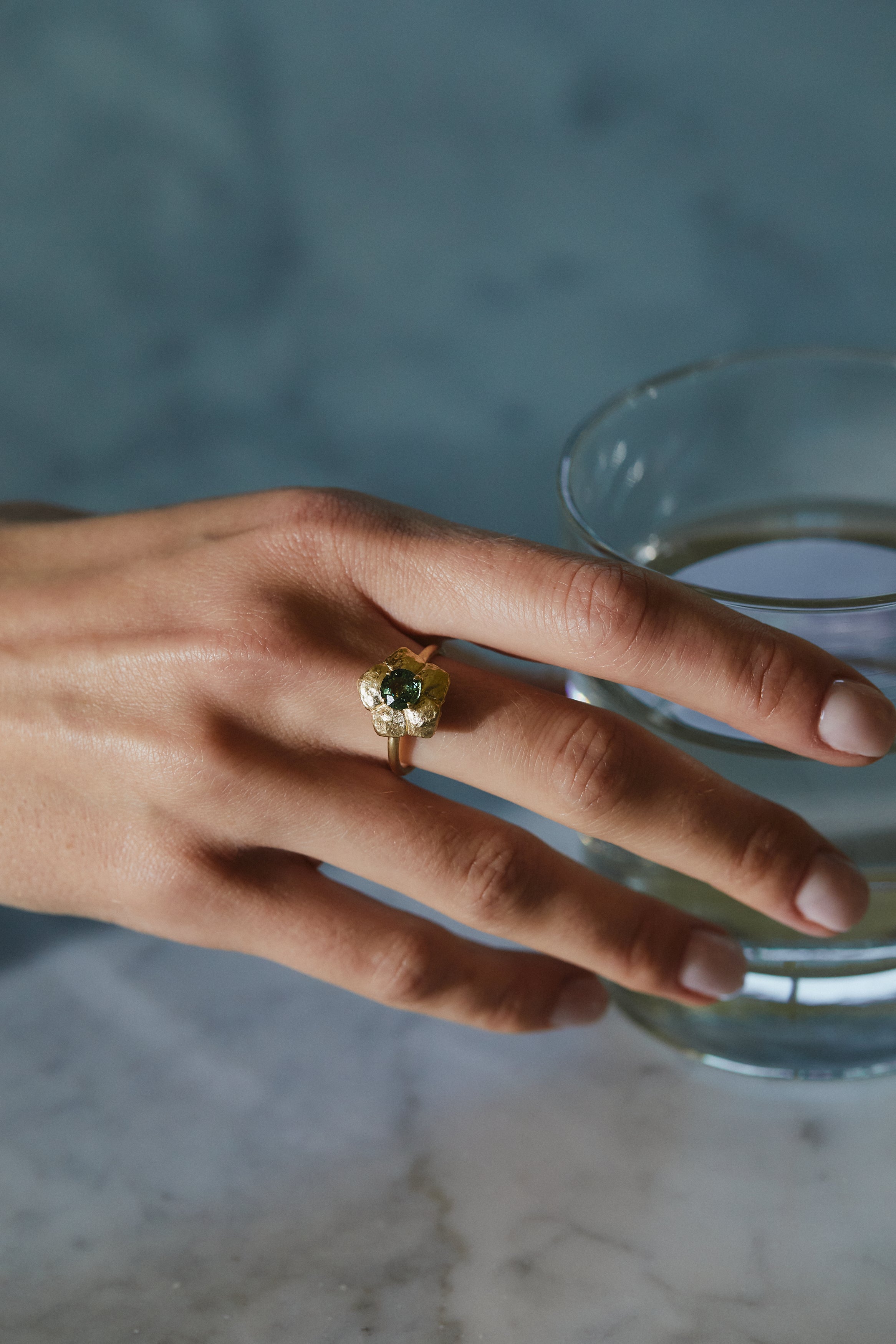 Sapphire Fleur Ring