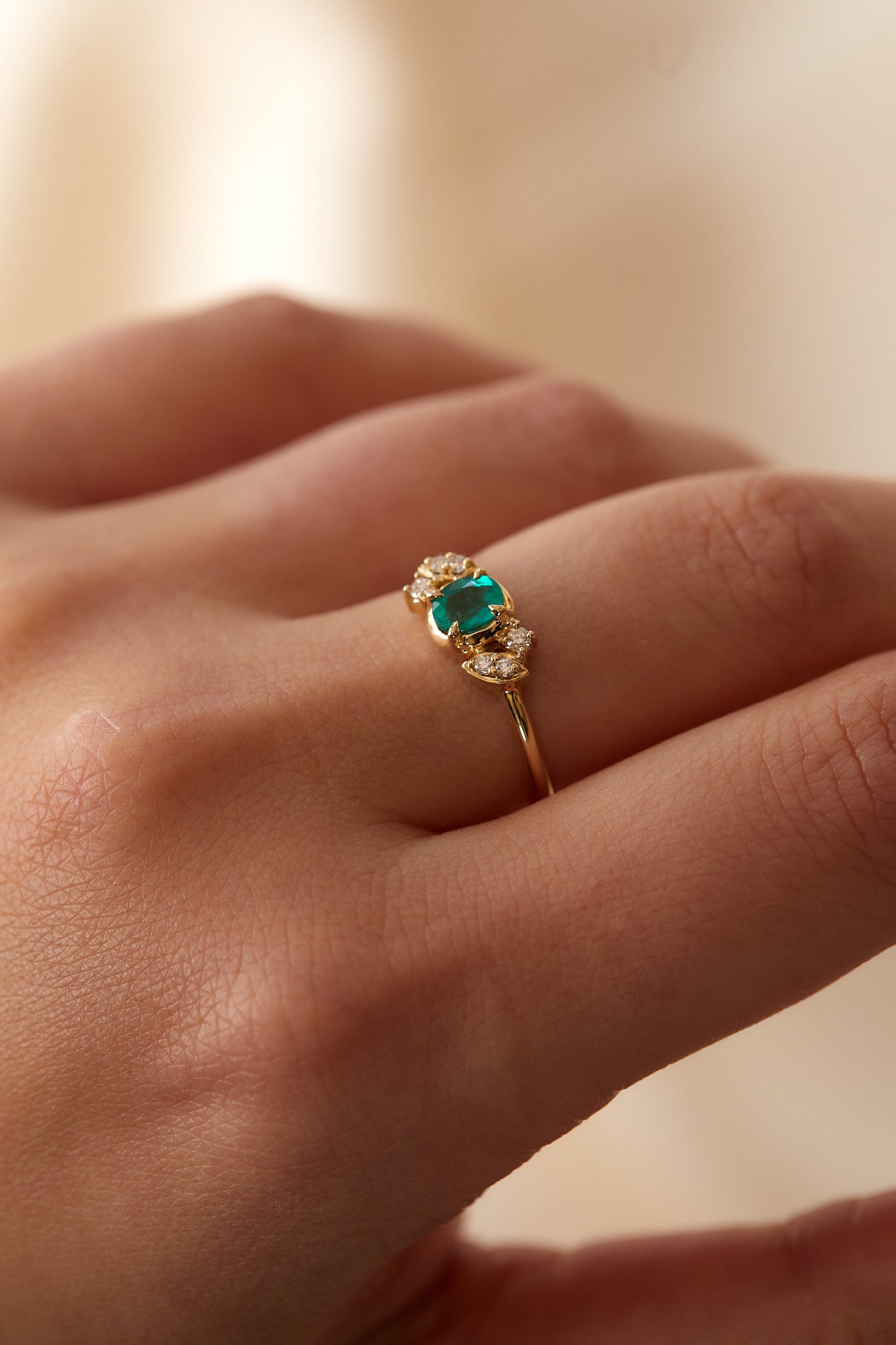 New! Nova Diamond and Emerald Ring