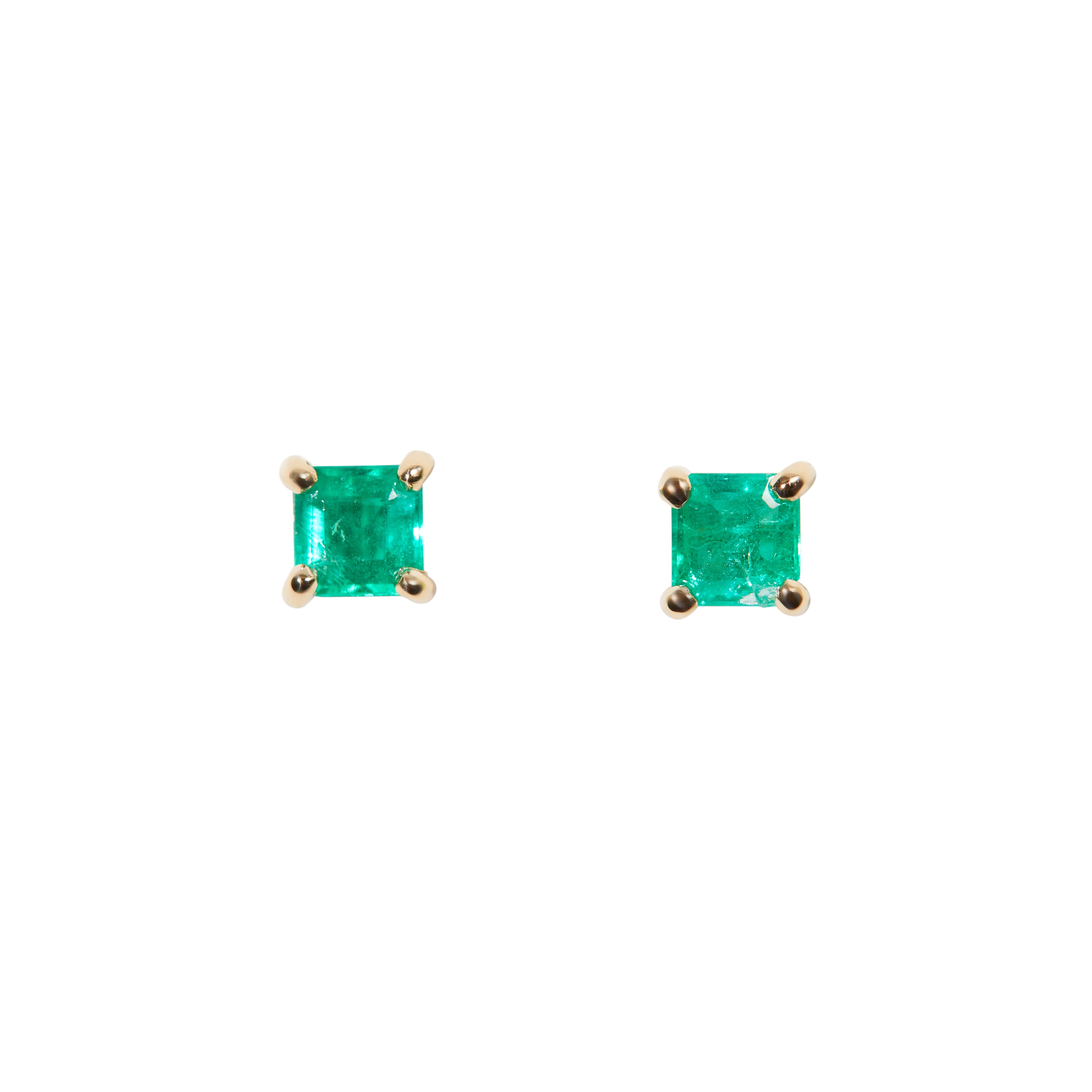 Emerald Solitaire Studs